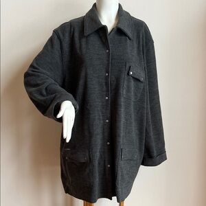 Ralph Lauren Wool Blend Jacket dark grey 3X womens versatile shirt jacket